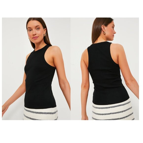 Tuckernuck | NEW Black Foley Rib Crewneck Racerback Tank - Picture 3 of 13